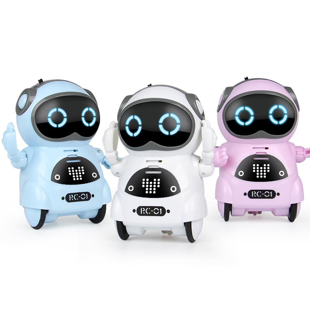 Robot interactiv de jucarie, LED, Roz, Albastru, Alb