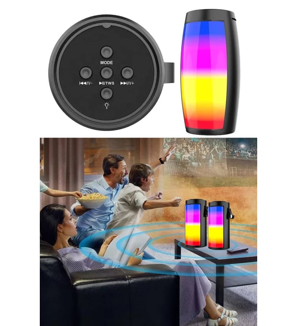 Set 2 x Boxa Bluetooth portabila LED RGB