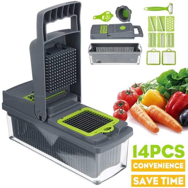 Razatoare Veggie Slicer 14 piese, lame inox + maner protectie - 1 | YEO