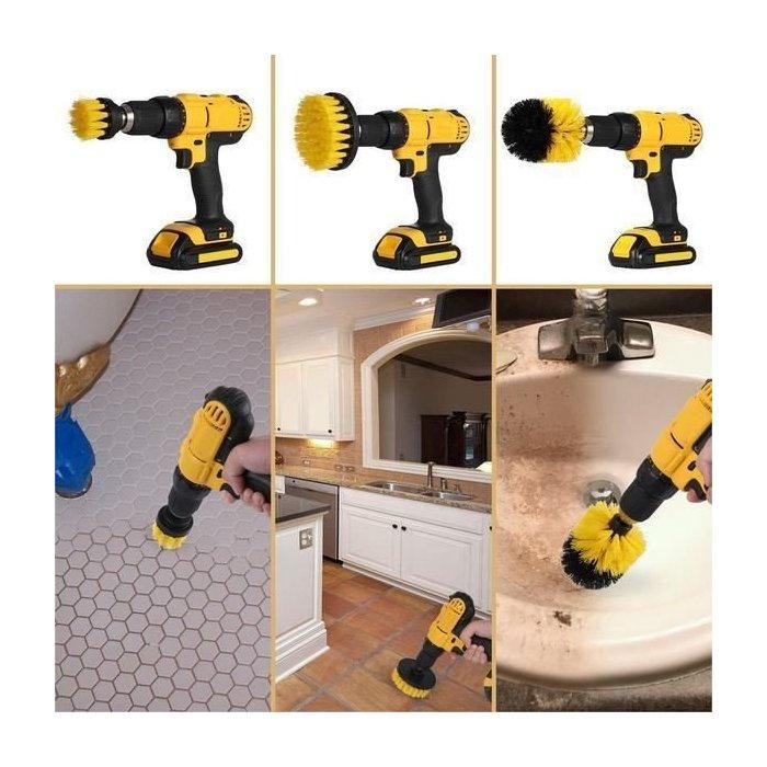 Set 3 perii curatare cu adaptor pentru bormasina/autofiletanta - imagine 3