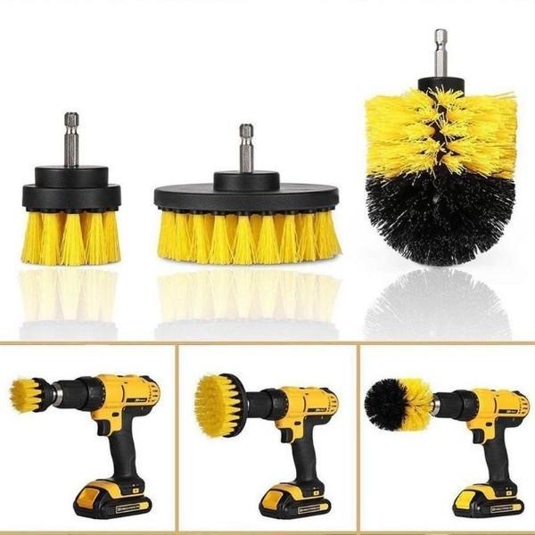 Set 3 perii curatare cu adaptor pentru bormasina/autofiletanta - 2 | YEO