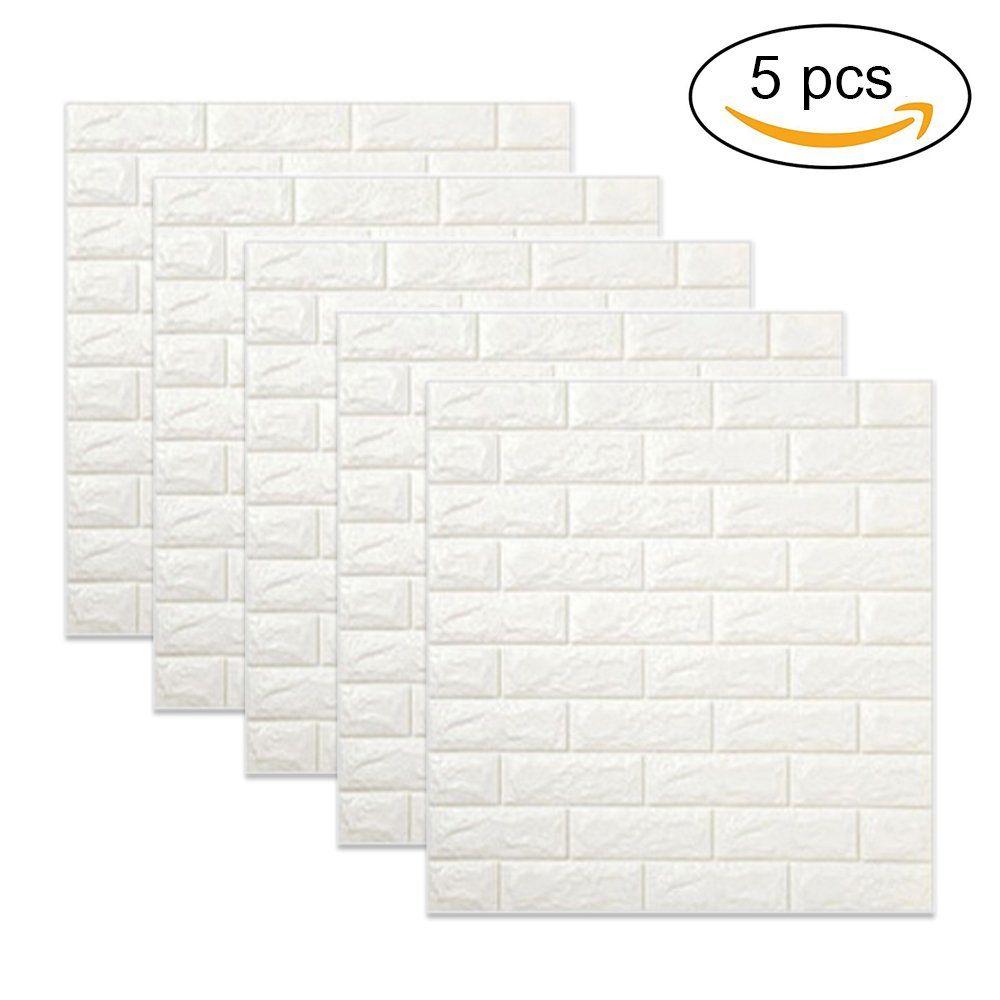 Set 5 x Placa de tapet adeziv caramizi albe, 77x70 cm - 1 | YEO