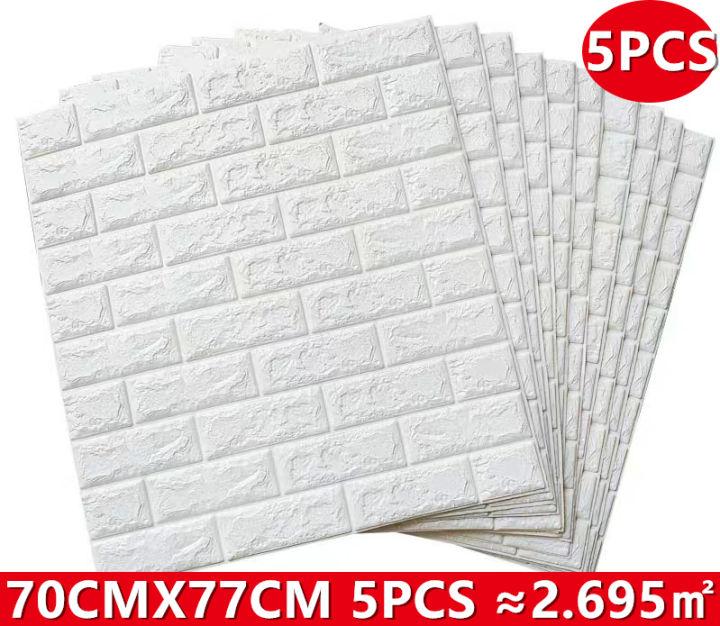 Set 5 x Placa de tapet adeziv caramizi albe, 77x70 cm - 2 | YEO