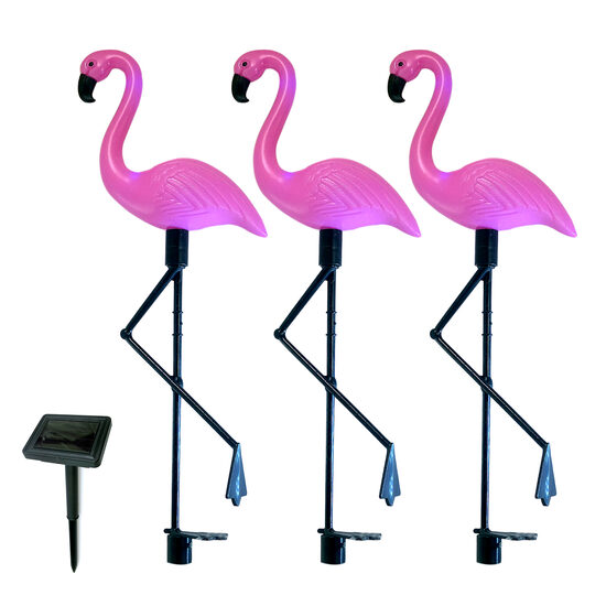 Set 3 x Lampa solara pentru gradina, Flamingo - 18x6x52 cm - 1 | YEO