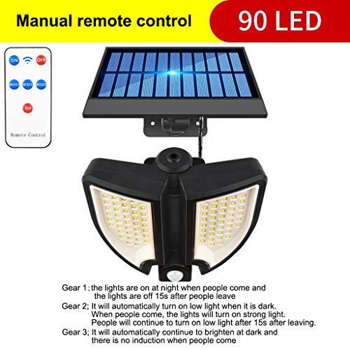 Lampa solara 90 LED, senzor de miscare, telecomanda - 1 | YEO