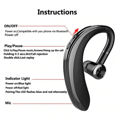 Casca handsfree Bluetooth, model business, S109 Negru - 2 | YEO