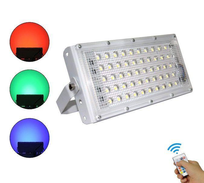 Proiector exterior multicolor RGB, 50 LED, 50W, telecomanda - 2 | YEO