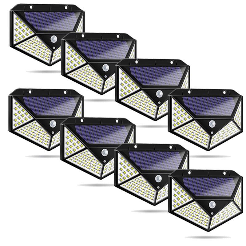 Set 8 x Lampa 100 LED cu panou solar, senzor de miscare - 1 | YEO
