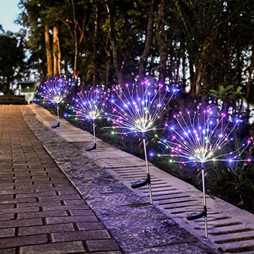 Lampa solara artificii cu suport metalic, 120 LED, multicolor - 1 | YEO
