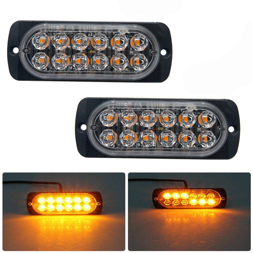 Set 2 x Stroboscop 12 LED, lumina portocalie