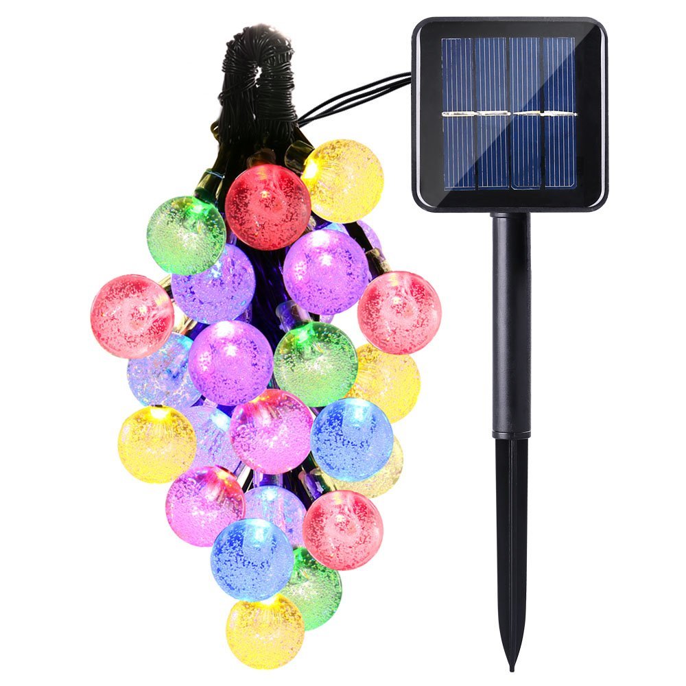 Instalatie solara LED 30 globulete, Multicolor