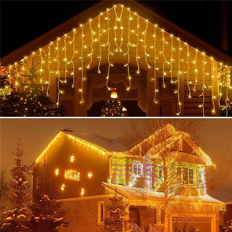 Set 2 x Instalatie pentru Craciun - franjuri, cu LED-uri tip turturi, 12 metri - 2 | YEO