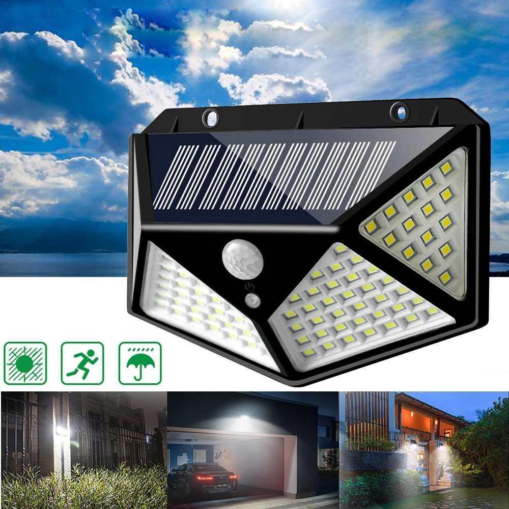 Set 10 x Lampa 100 LED cu panou solar, senzor de miscare - 1 | YEO