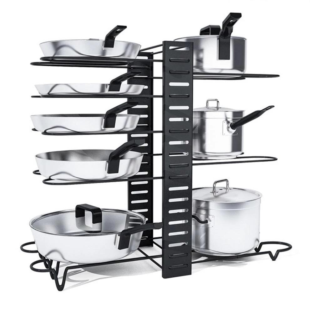 Suport organizator cu 8 rafturi pentru oale, tigai si capace - imagine 3