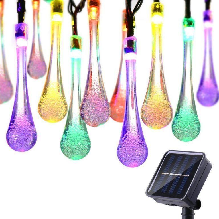 Instalatie solara cu 20 globulete LED Waterdrop, 5 M, Multicolor - 1 | YEO