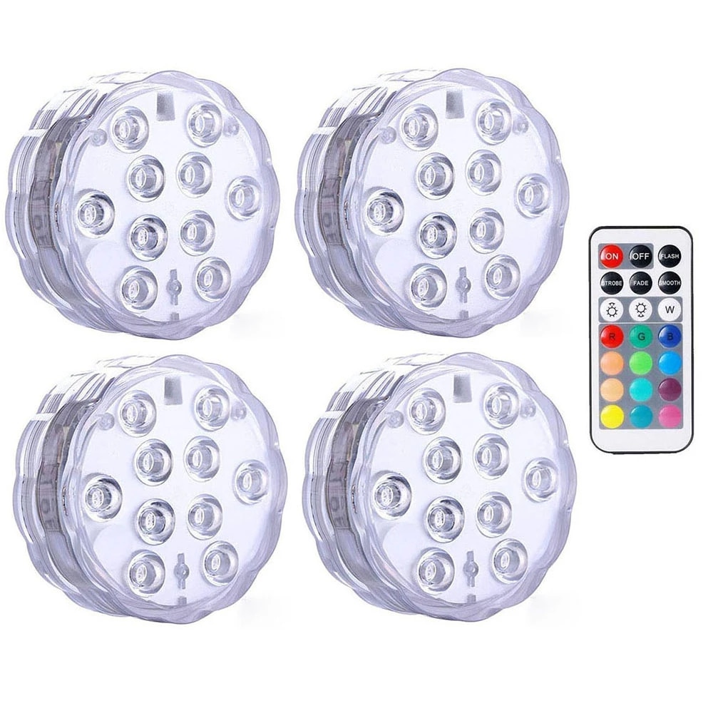 Set 4 lampi LED RGB, cu telecomanda, rezistente la apa - 2 | YEO