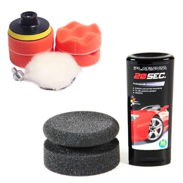 Set polish auto: 3 bureti, adaptor bormasina + Solutie zgarieturi - 1 | YEO