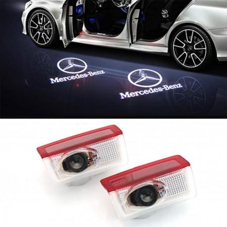 Set 2 holograme LED cu logo Mercedes Benz, pentru portiere - 2 | YEO