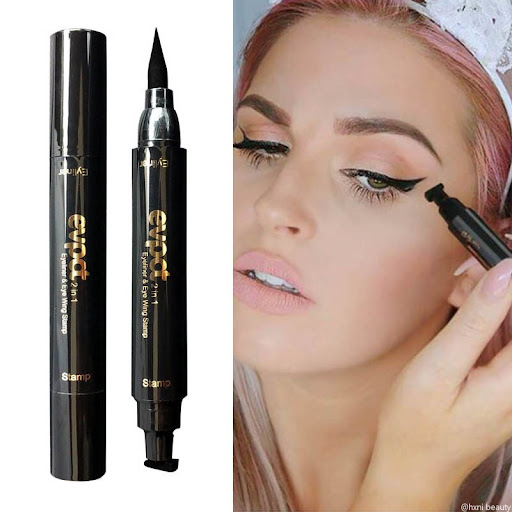 Set 2 x Eyeliner cu stampila, Cat Eye, Negru - 2 | YEO