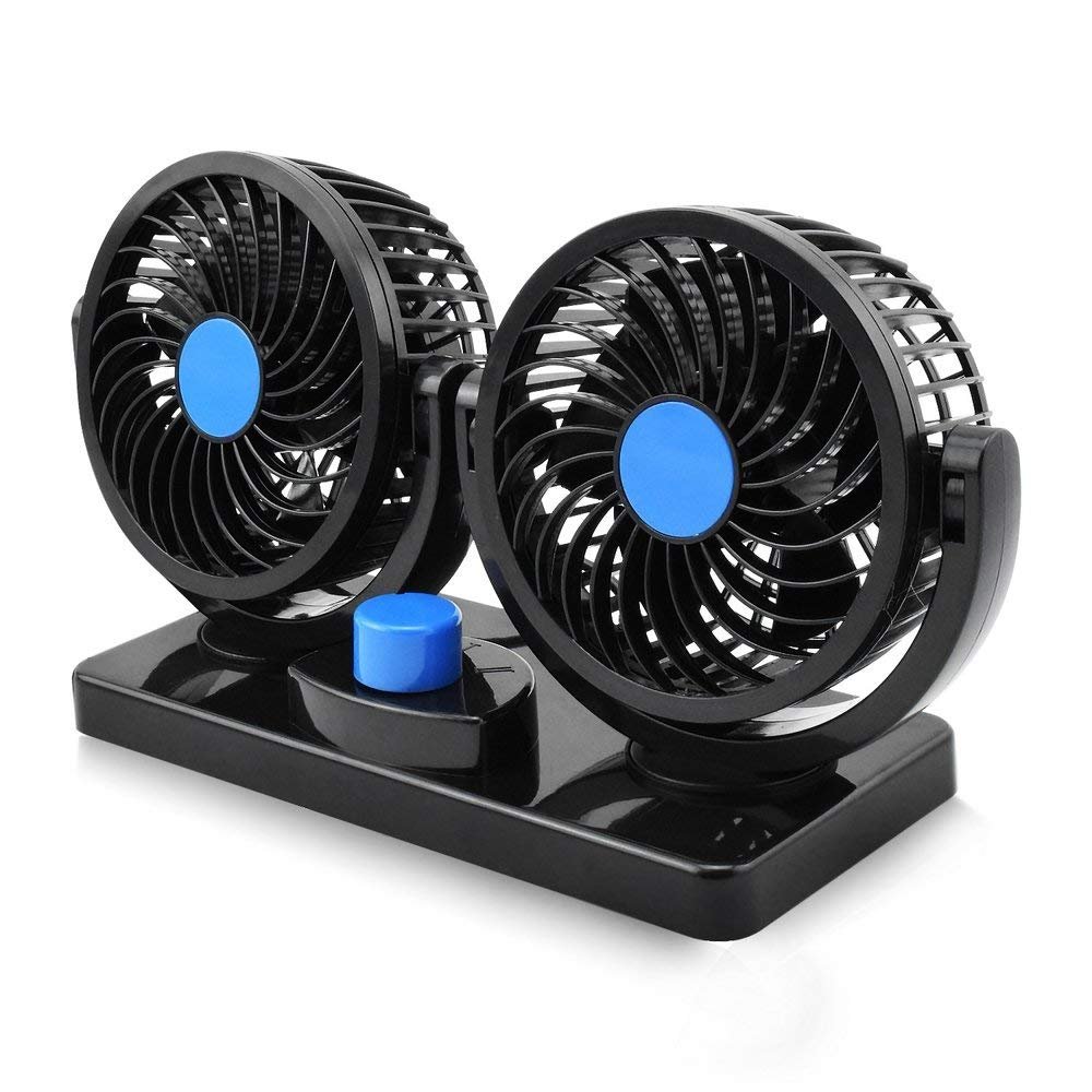 Ventilator auto dublu 12V, rotatie 360 de grade - 2 | YEO