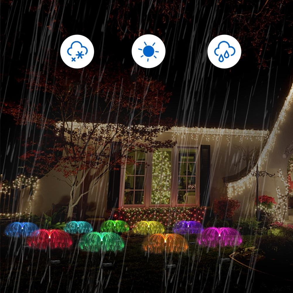 Set 3 x Lampa solara tip meduza, fibra optica LED RGB - 2 | YEO