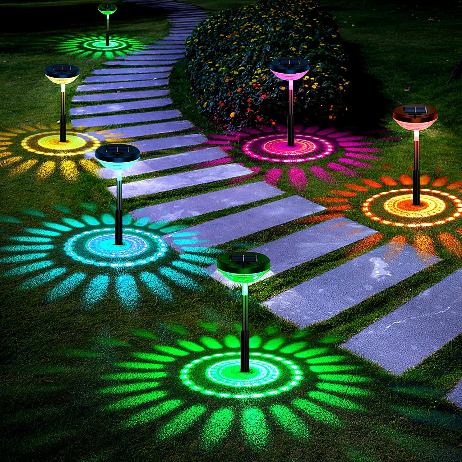 Set 2 lampi solare led rgb, 2 moduri de lumina