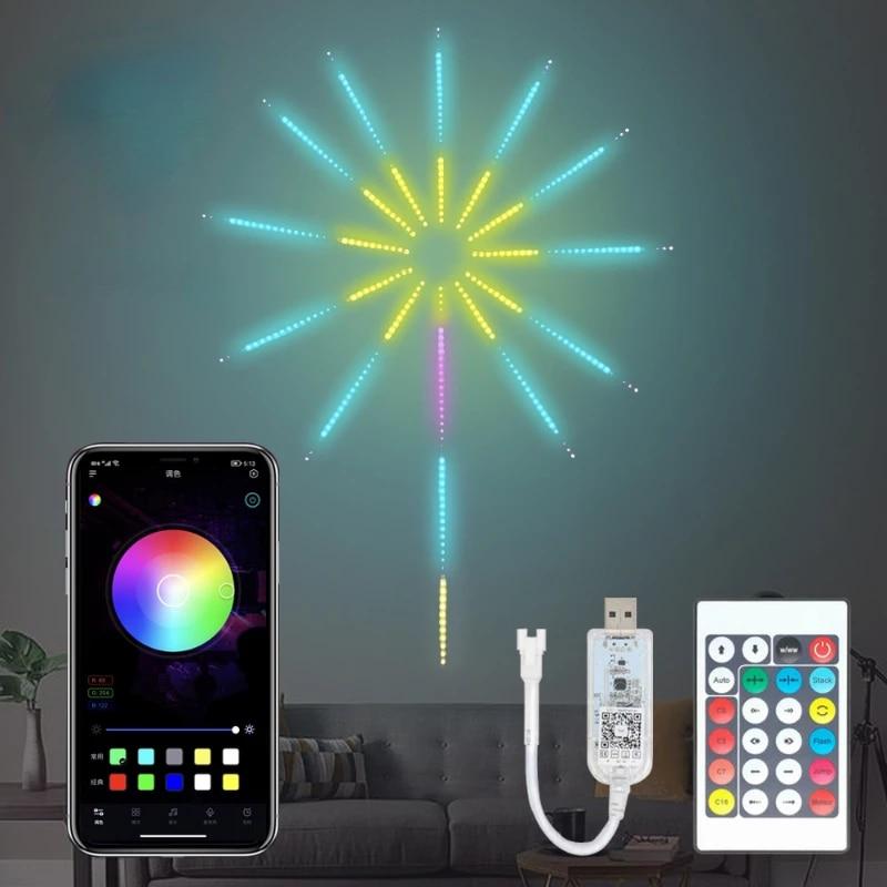 Lumini LED tip artificii inteligente, RGB, muzica, telecomanda - 2 | YEO