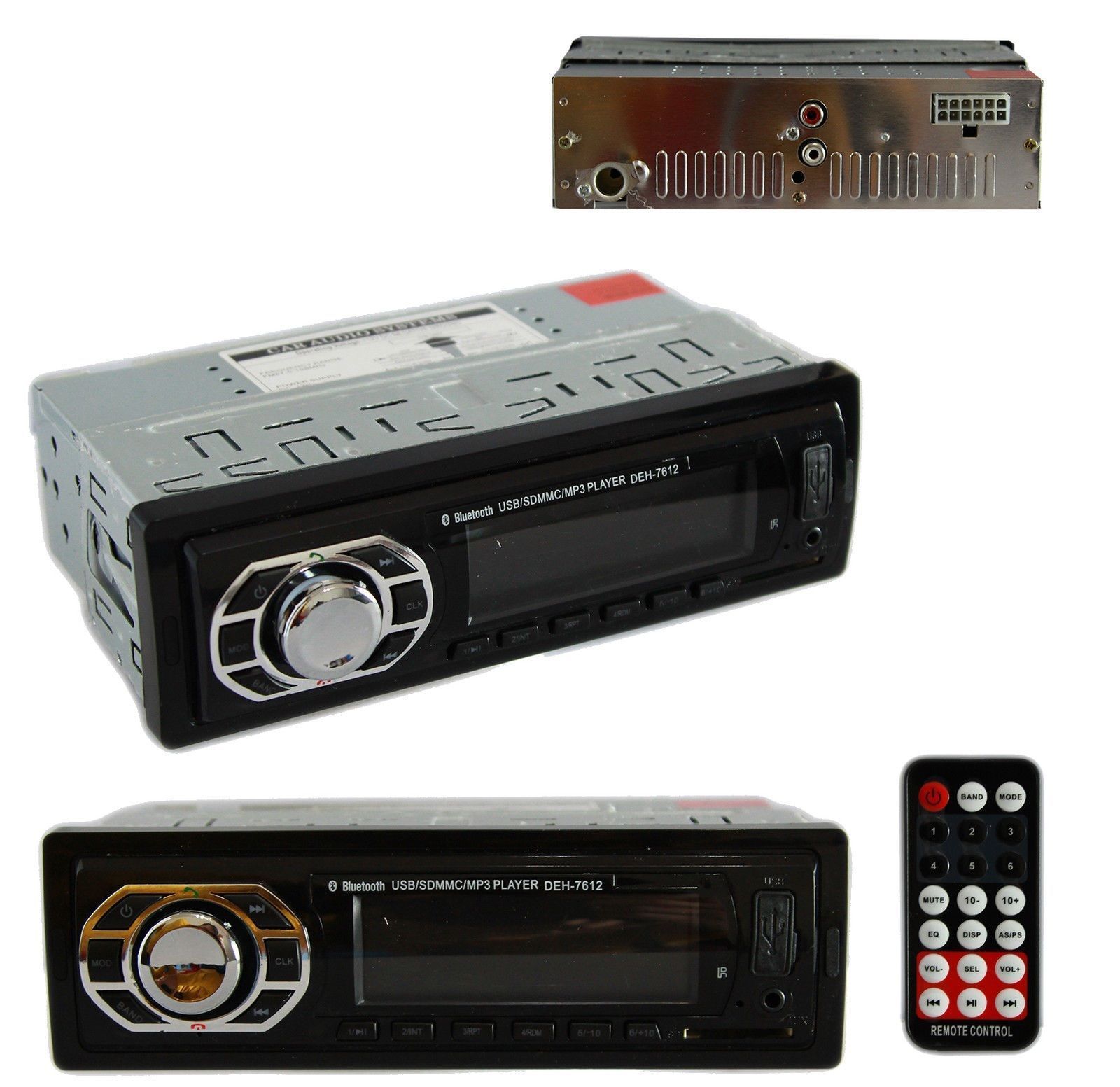 Radio MP3 player auto Bluetooth, USB, SD, AUX, 4x60W, telecomanda DEH-7612 - 1 | YEO