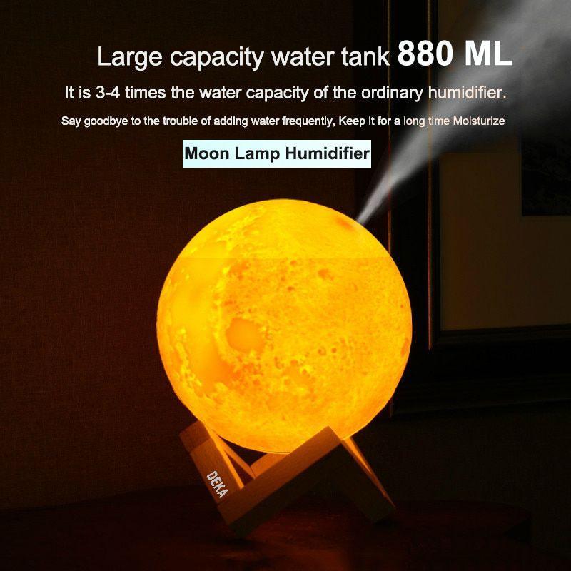 Lampa de veghe cu umidificator, Luna DEKA Moon 3D, 880 ml - imagine 3