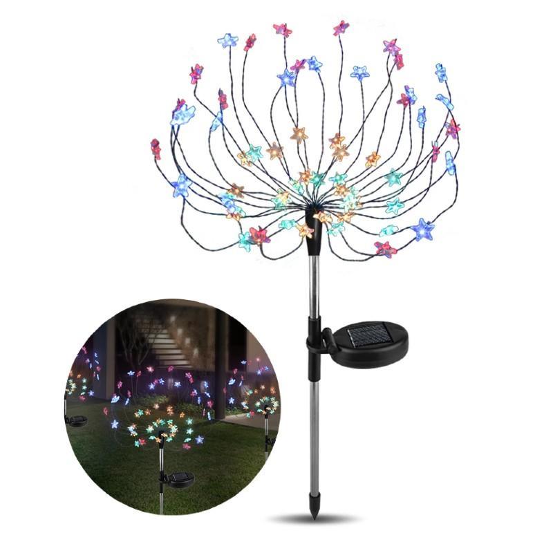 Set 2 x lampa solara artificii cu suport metalic, 90 LED, multicolor - 2 | YEO