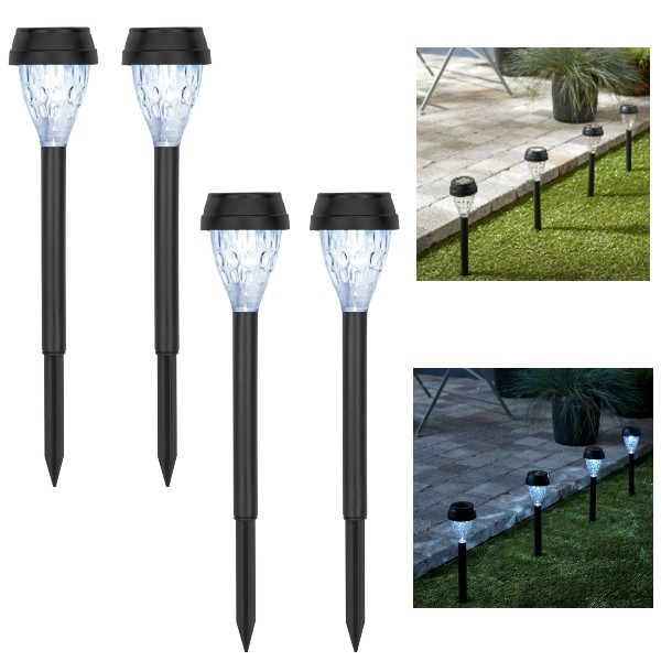 Tem & Son Set 4 lampi solare, alb rece, 33.5 cm