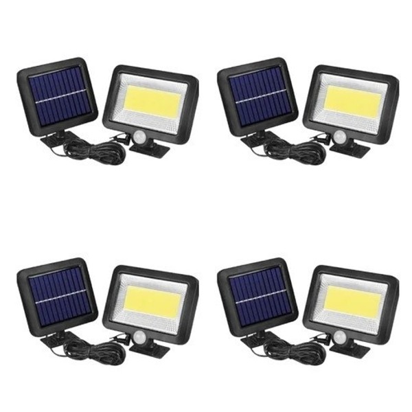 Set 4 x Proiector solar 50 W COB, senzor de miscare, telecomanda