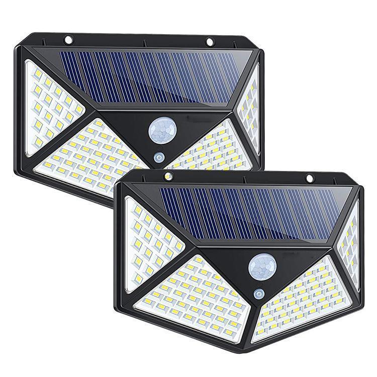 Set 4 x Lampa 100 LED cu panou solar, senzor de miscare - 1 | YEO