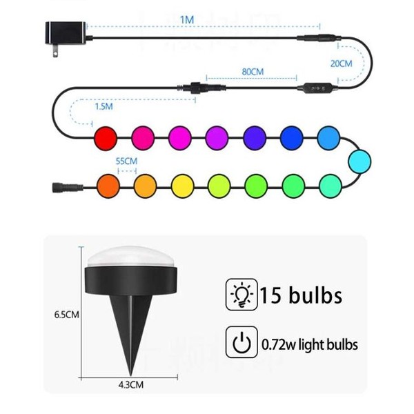 Kit iluminat gradina SMART LED IP67 15 becuri LED - 2 | YEO