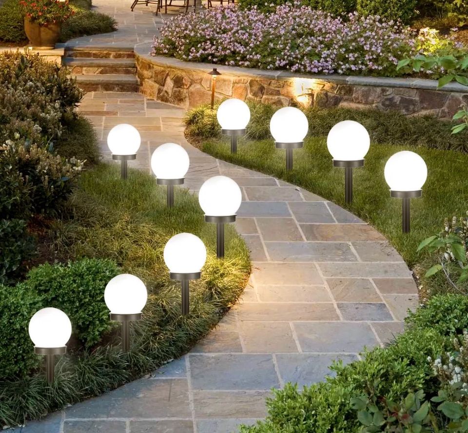 Set 10 x lampa solara, H 34 cm, senzor lumina - 1 | YEO