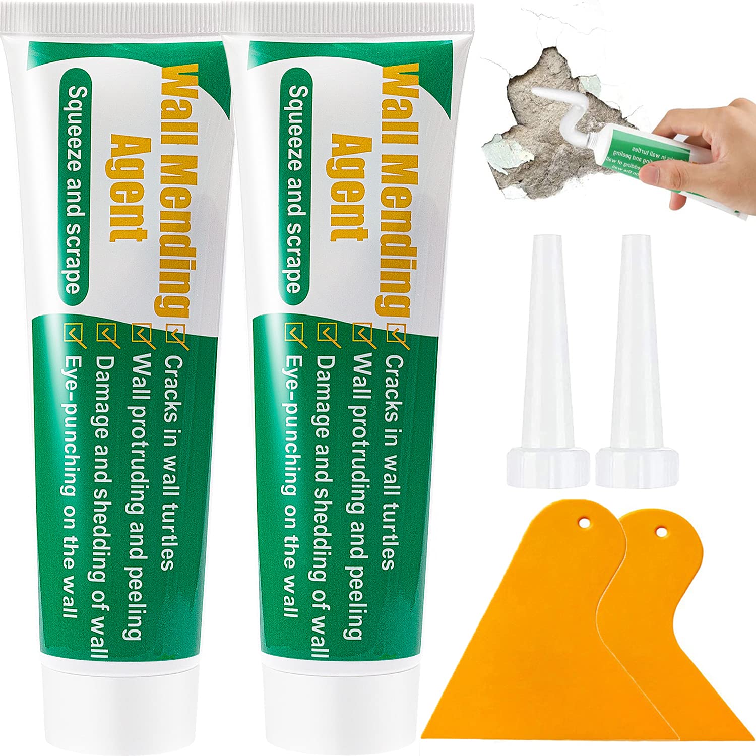 Set 2 x Kit instant pentru reparat peretii, crema alba reparatoare