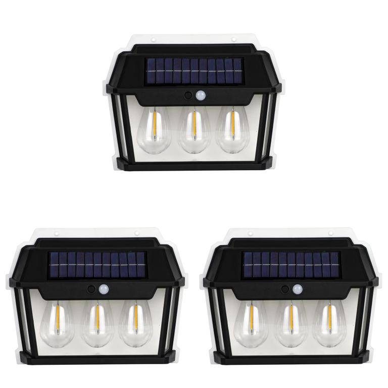 Set 2 x Lampa solara 3 becuri LED, Senzor de miscare si lumina - 2 | YEO