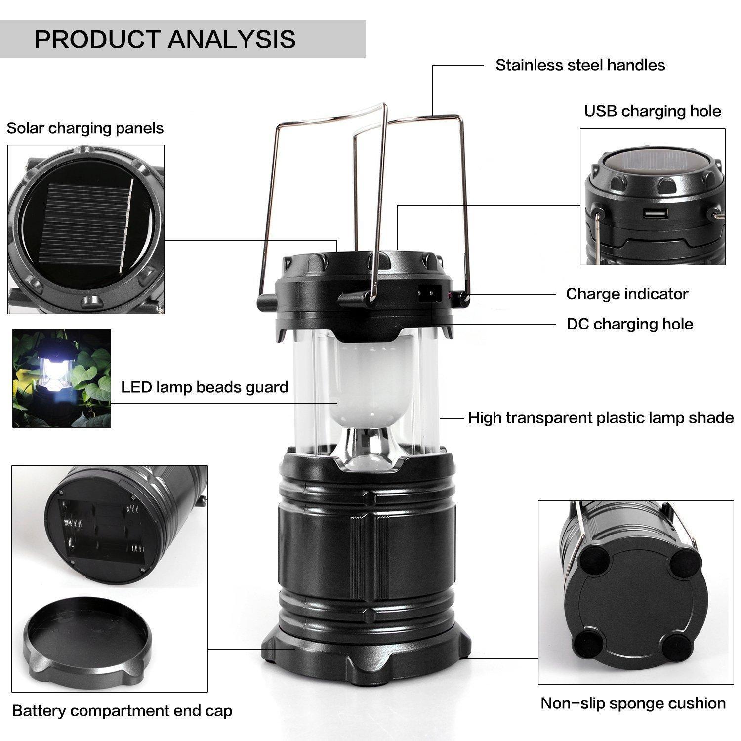 Set 3 x lampa solara reincarcabila cu functie incarcare telefon - 2 | YEO