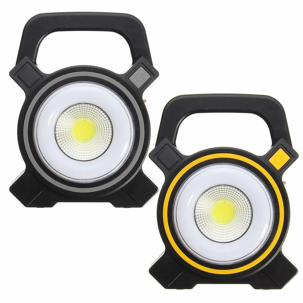 Set 2 x Lanterna LED COB 10 W, incarcare solara, USB Power Bank