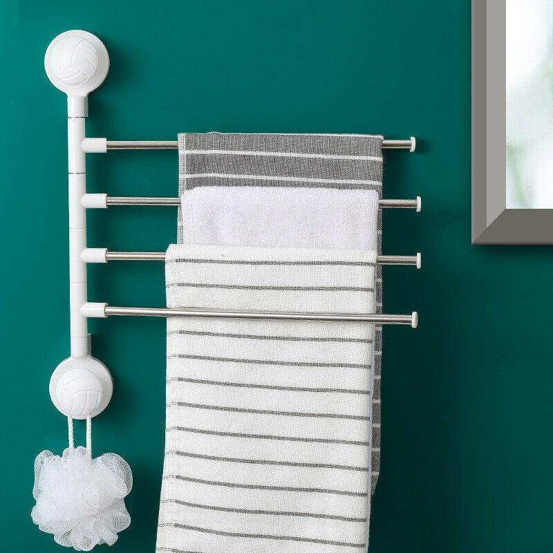 Set 2 x suport cu ventuze cu 4 bare, montare pe perete