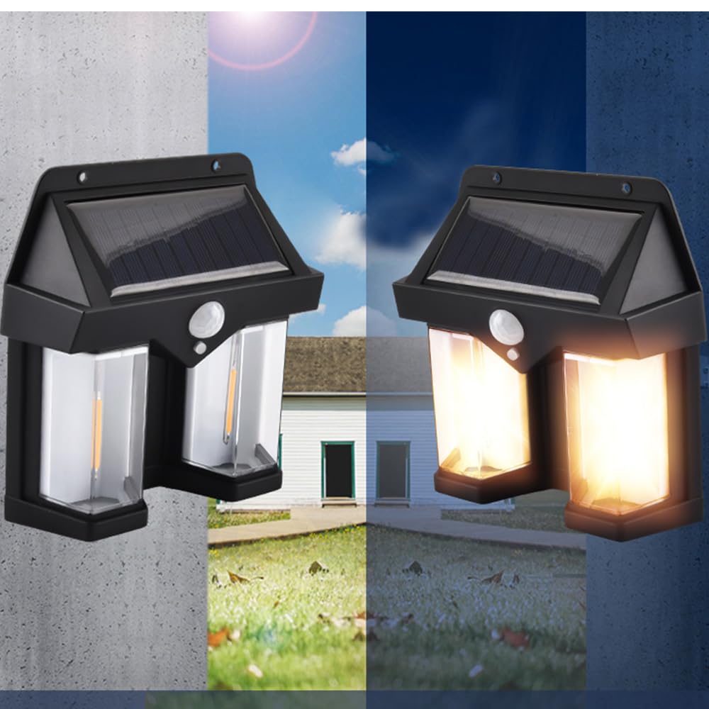 Set 4 x Lampa solara dubla, 3 moduri iluminare - 2 | YEO