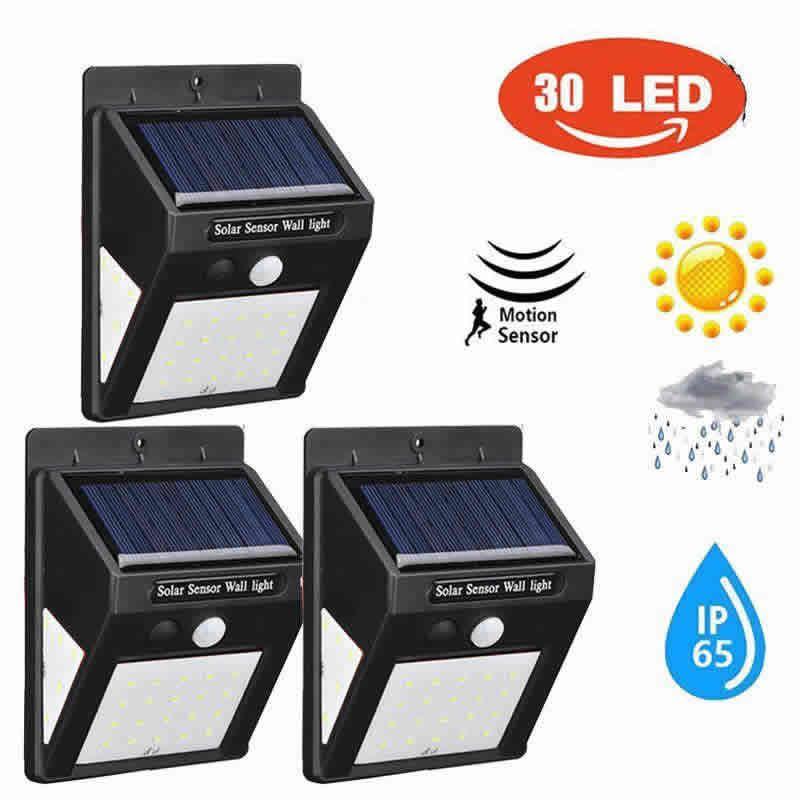 Set 5 x Lampa solara de perete cu senzor miscare 30 LED - 1 | YEO