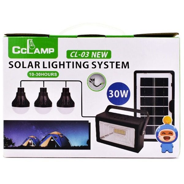 Kit solar CCLAMP, Proiector 30 W, 3 becuri, PowerBank - 1 | YEO