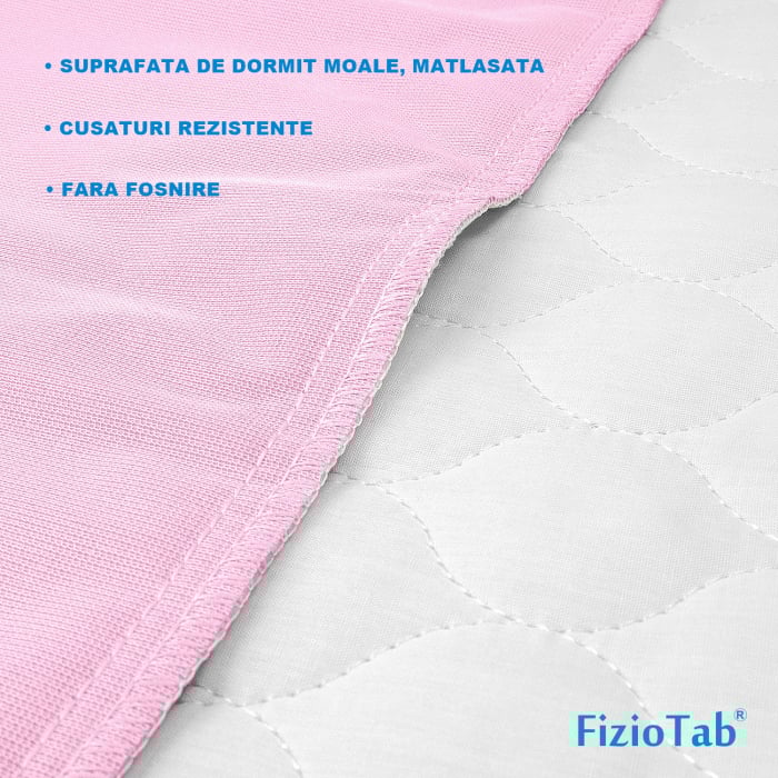 Aleza impermeabila, lavabila si reutilizabila, 91 x 85 cm, Roz/Alb - imagine 3