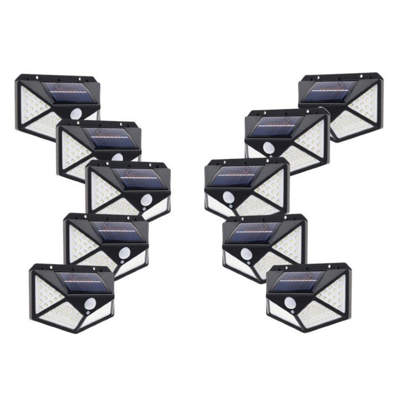 Set 5 x Lampa 100 LED cu panou solar, senzor de miscare - 1 | YEO