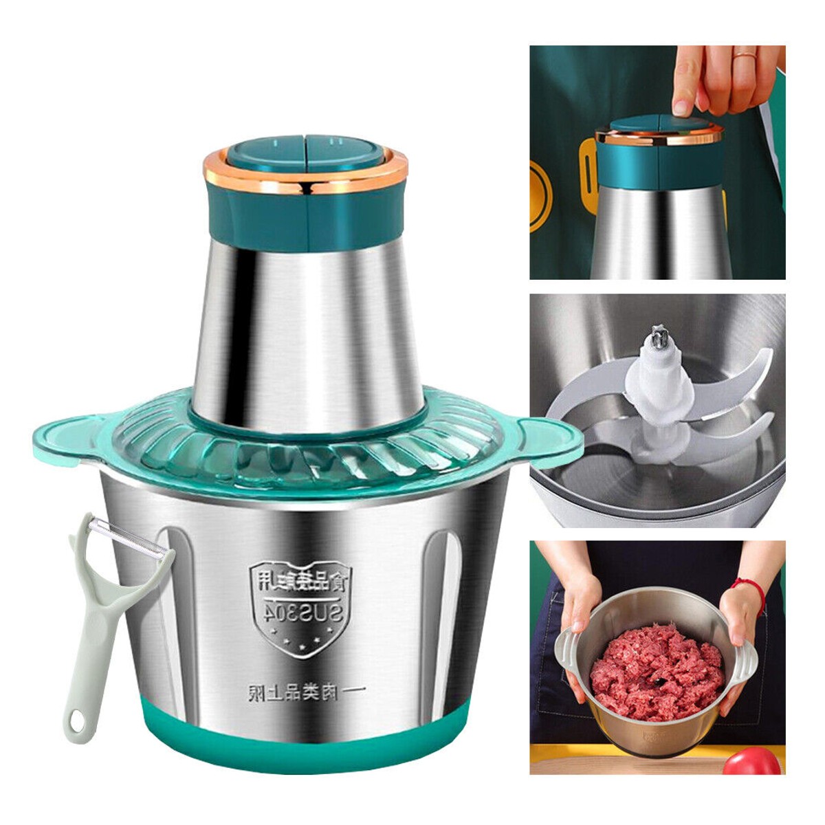 Tocator electric inox 250 W, 2 Litri, legume si fructe - 1 | YEO