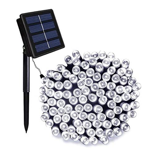 Set 2 x Instalatie solara 100 LED pentru exterior, Alb rece - 2 | YEO