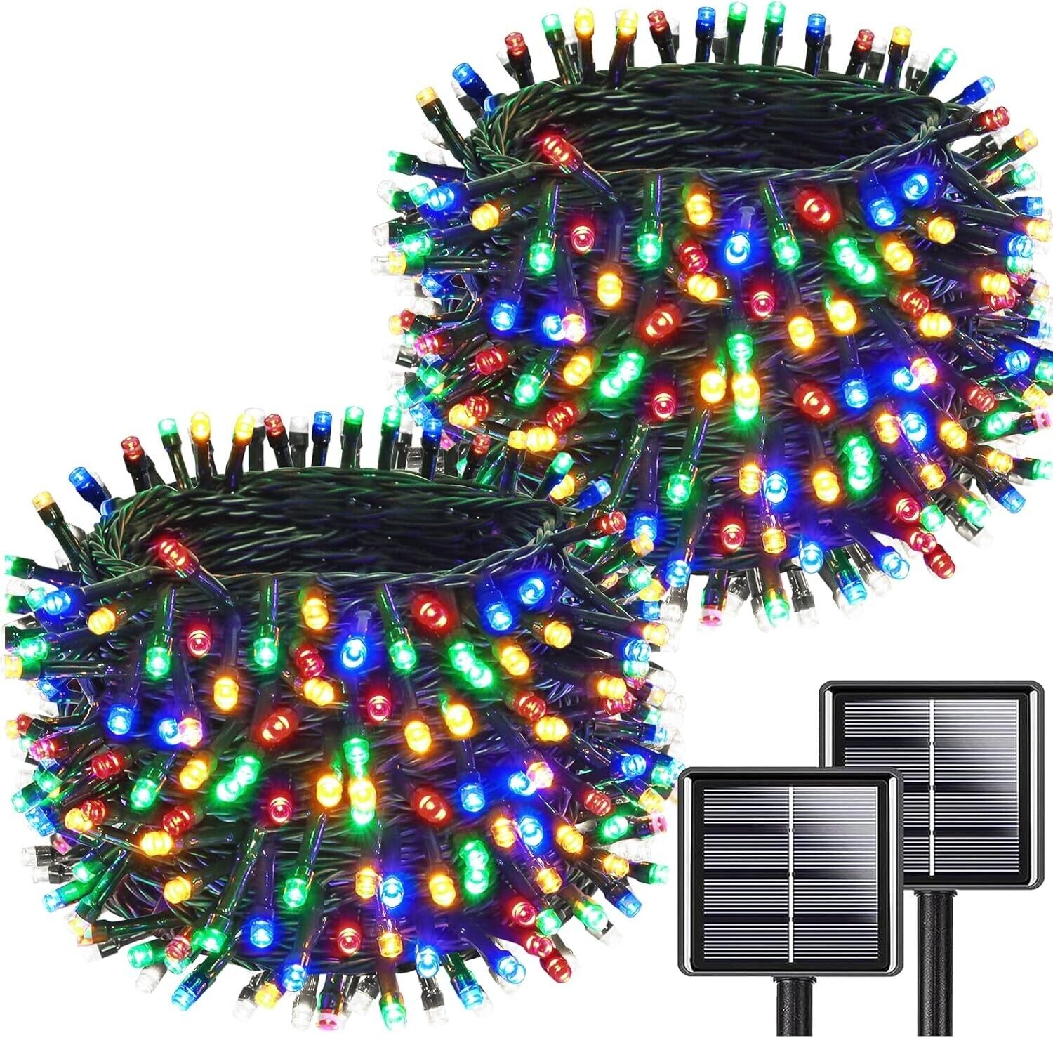 Set 2 x Instalatie solara 100 LED pentru exterior, Multicolor - 2 | YEO