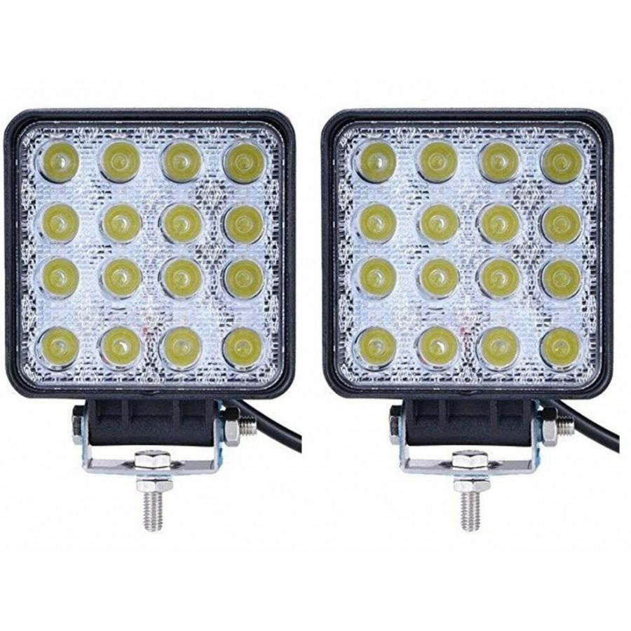 Set 2 proiectoare LED auto offroad 48W, 16 LED, 12V-24V - 1 | YEO