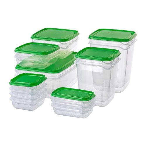 Set 17 caserole alimente cu capac, plastic, transparente - 2 | YEO